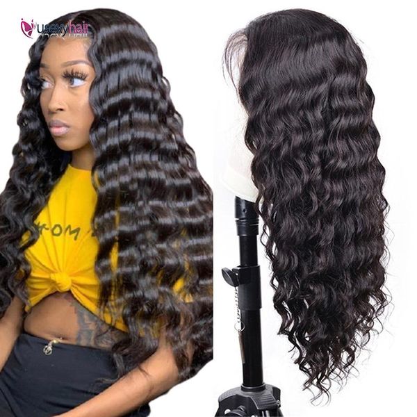 

lace wigs 13x4 hd front human hair deep wave with baby pre plucked brazilian remy for black woman, Black;brown