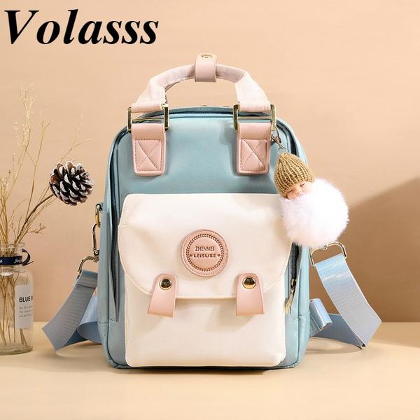 

school bags volasss 2021 korean style girls schoolbag fashion mini nylon backpack for women's multifunctional backpacks campus rucksack