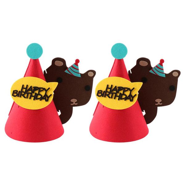 

party hats 2pcs lovely diy birthday hat felt decorative cartoon animal funny decor for kids child