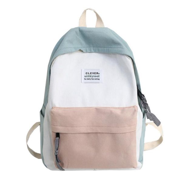 

backpack women large capacity solid color waterproof nylon casual school bag mochilas escolares para adolescentes#xb40