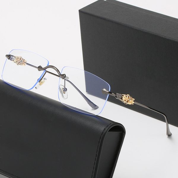 

new fashion rimless glasses men's and women's business myopia spectacles, White;black