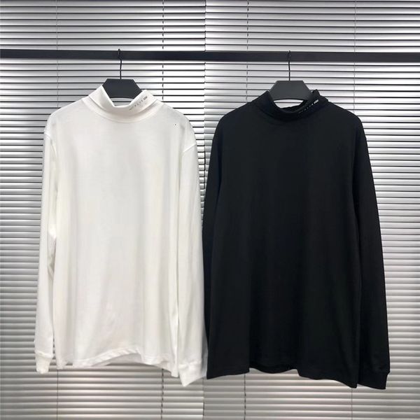 

new 2021 long sleeve shirt women men 1:1 cotton embroidery stand collar alyx t-shirts basic bottoming turtleneck w0pt jbqe, White;black