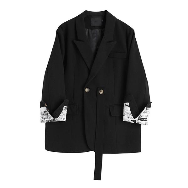 

women's suits & blazers women fashion korean style oversized office suit coat ladies elegant outwear w116, White;black