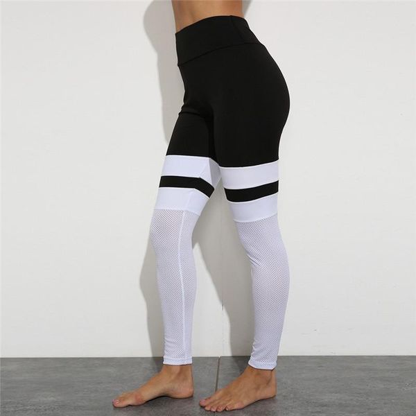 

women's pants & capris plus size women long mesh yarn stitching sweatpants high waist sports gym running fitness athletic trouser u6, Black;white