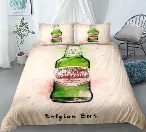 

bedding sets beer wine set single twin full  king size drunkard bed aldult kid bedroom duvetcover 3d anime 014