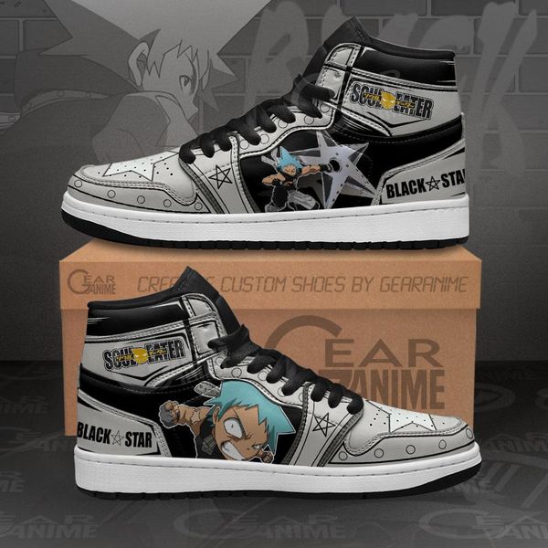 

black star sneakers soul eater custom anime shoes