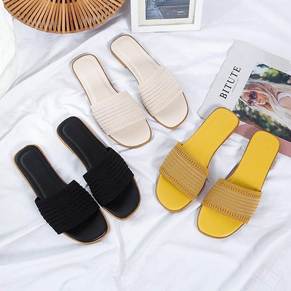 

slippers summer women sandals korean shoes fashion beach casual comfortable flat for large size, Black