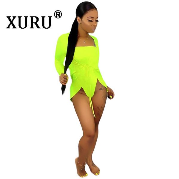 

xuru 2021 summer new one-piece swimsuit two-piece solid color cloak tight jumpsuit bohemian beach triangle jumpsuit suit, Black;white
