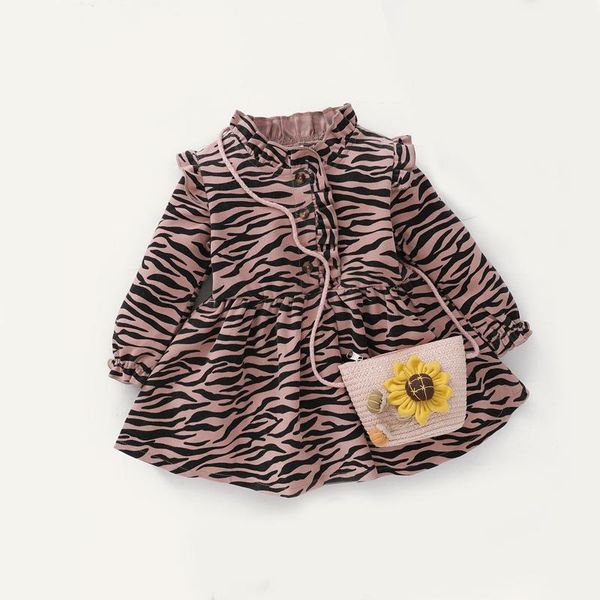 

girl's dresses bear leader infant baby girls dress 2021 est spring autumn leopard ruffles costumes born princess party clothing 0-2 yea, Red;yellow