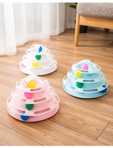 

cat toys pet self-healing supplies four-layer turntable with small balls