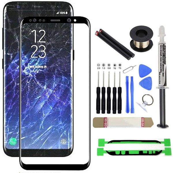 

cell phone repairing tools front outer tempered glass screen digitizer assembly replacement kit for galaxy note 8/9/10/10plus uv-loc