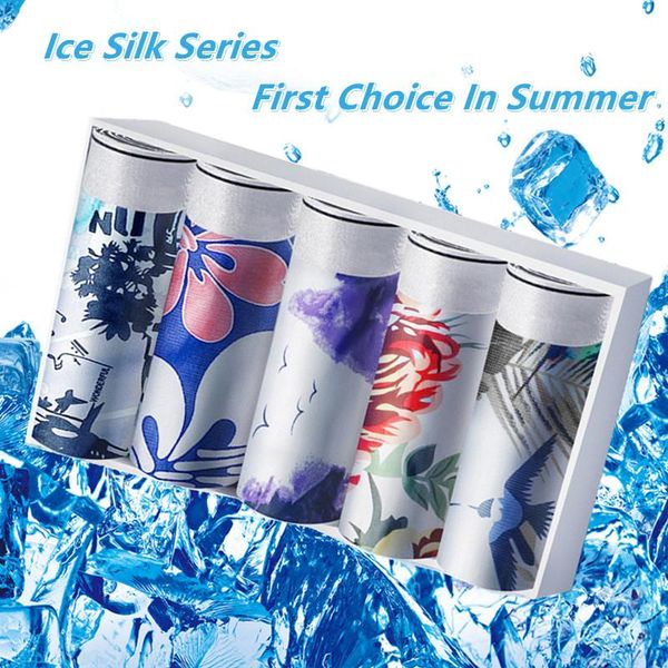 

underpants 2021 men underwear 8pcs soft ice silk breathable antibacterial brand suit, Black;white