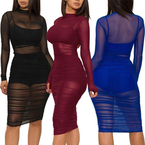 

winter 2 pieces sets outfits fashion women solid mesh slim casual night club dress vest and shorts suit set ropa otoño #281024, Gray