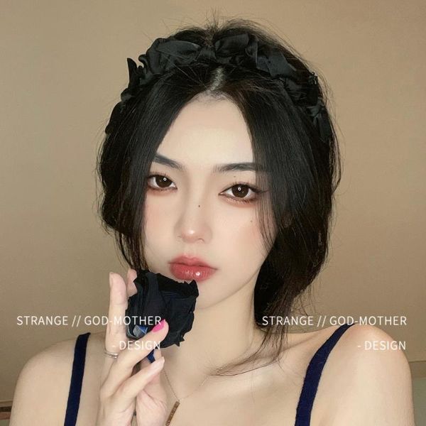 

other event & party supplies black bow hair hoop female summer retro temperament super xian sen senior sense head card face headdress
