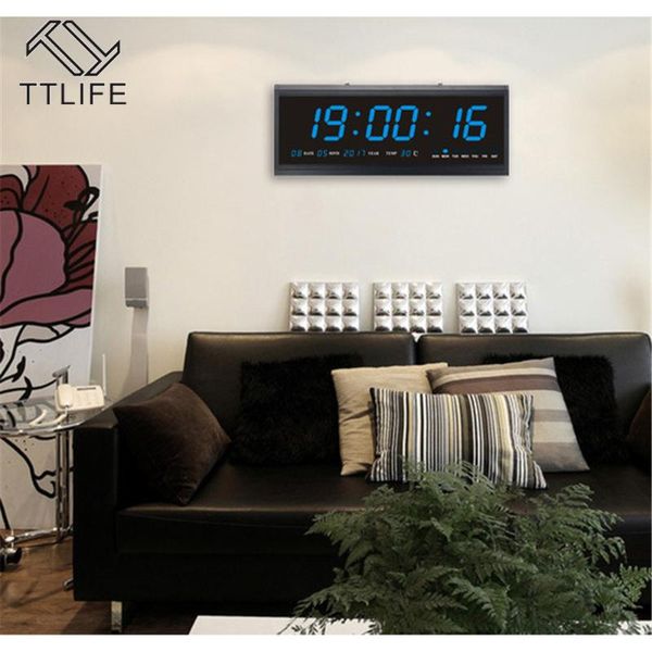 

wall clocks clockslife led digital electronic clock perpetual calendar living room large home decoration