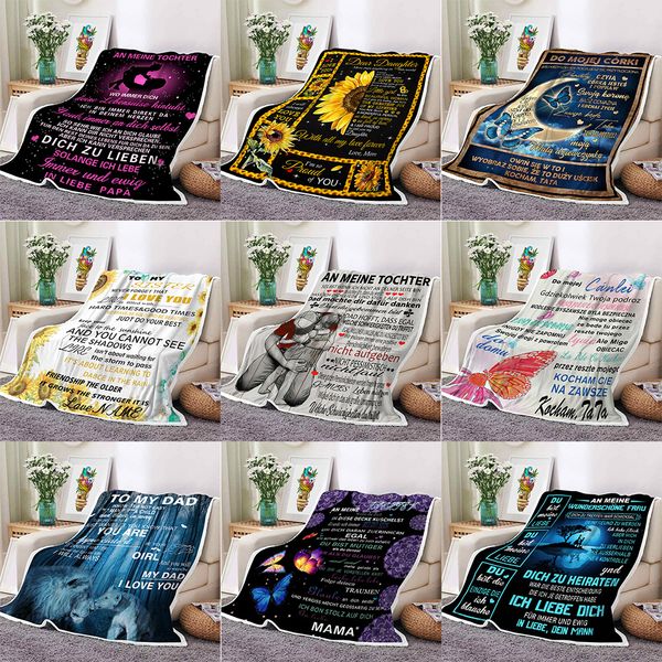 

cloocl diy blanket 3d printed personality bedding blankets autumn/winter envelope home letter coral flannel message plush sofa air condition