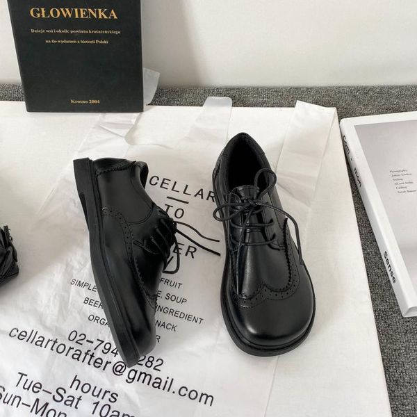 

dress shoes genuine leather oxfords women casual female spring autumn heels design fashion ladies, Black