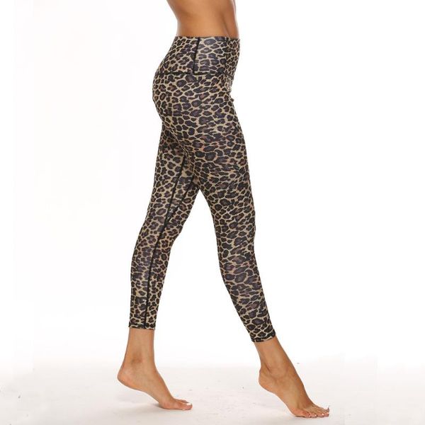 

yoga outfits 2021 leopard print high waist hip push up leggings women elastic pocket workout tight pants fitness clothing #t2g, White;red