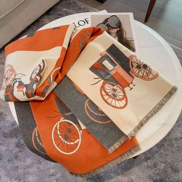 

70% off design scarf carriage color matching imitation cashmere women's autumn and winter new warm thickened fashion air conditioning d, Blue;gray