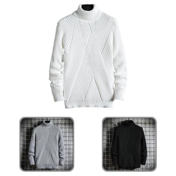 

men's sweaters solid color cool winter autumn base shirt acrylic fiber male knitware slim for home, White;black