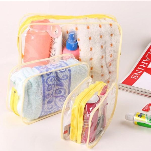

storage bags transparent cosmetic bag makeup home travel 3pcs 3 size toiletries bath supplies waterproof wash beauty kit