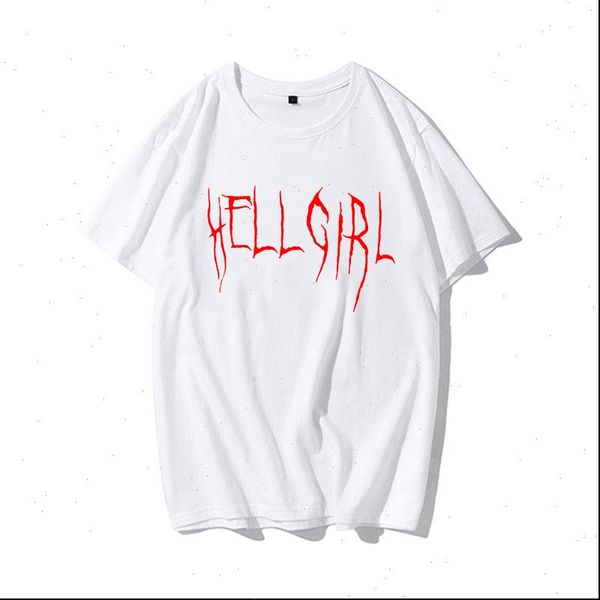 

hell girl letter print funny women tshirt short sleeve casual t shirt for lady girl tee hipster female clothes, White