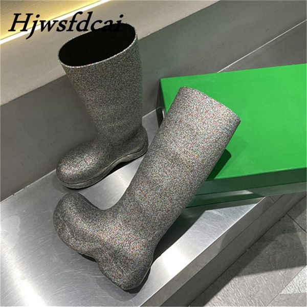 

boots hjwsfdcai jelly color women's fashion women long over the knee heighten rain 2021 brand shoes, Black