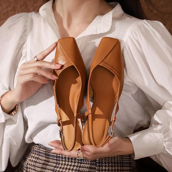 

new summer women's shoes square toe mid-heel genuine leather women's sandals solid comfortable square heel sandals for female, Black