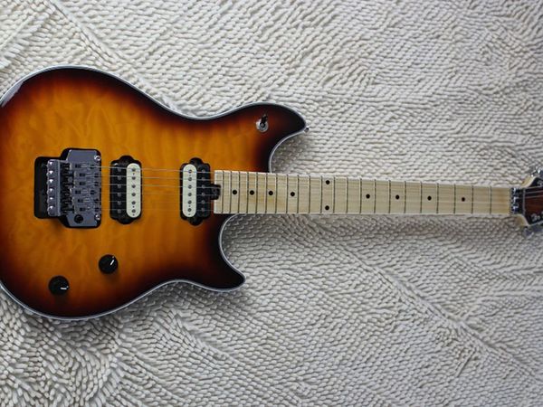 

22 double shake electric guitar front large pattern veneer after sunset black new