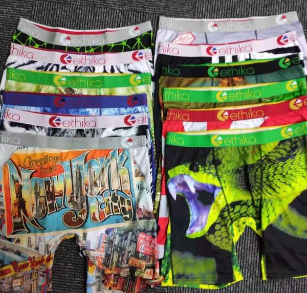 

ethika men boxers underpants promotion random styles beach shorts swim trunks underwear sports hip hop street briefs knickers, Black;white