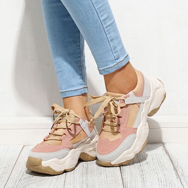 

dress shoes classic chunky female suede shoes, casual shoes comfortable platform with shoelaces xaag, Black