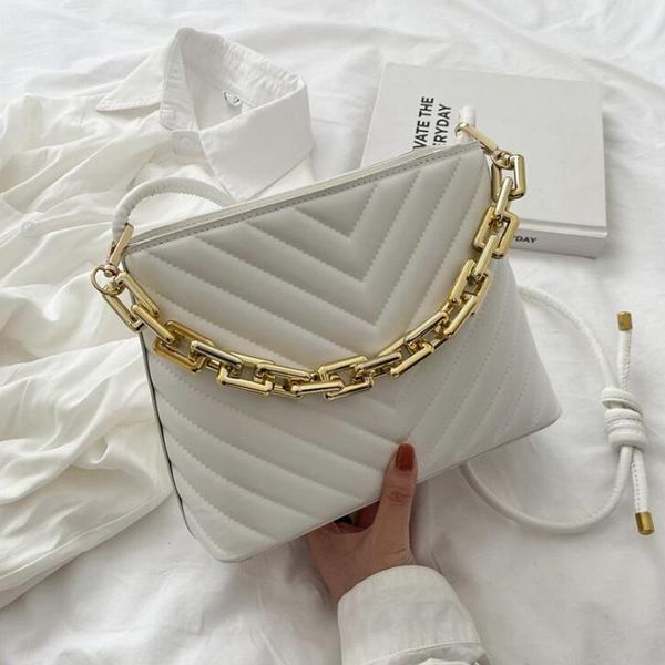 

evening bags 2021 chain bucket for women fashion stripes shoulder bag designer handbags ladies crossbody