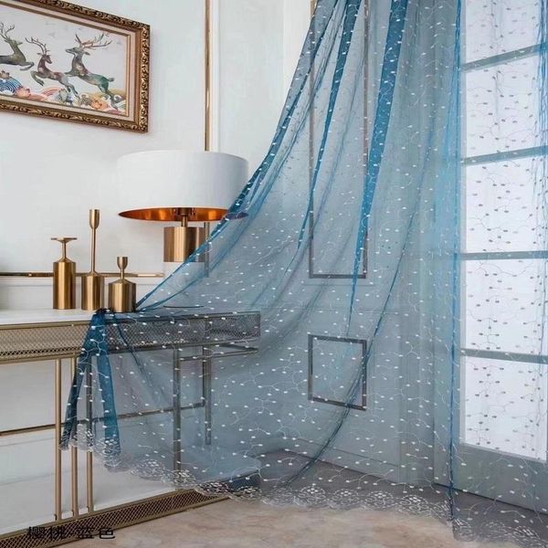

curtain & drapes all- fresh wind the cherry embroidered window screen color translucent warm fairy air for living room bedroom