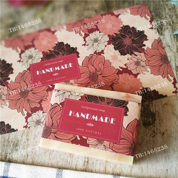 

gift wrap vintage daisy printed soap wrapping paper packaging for handmade pure cold-process wrapper