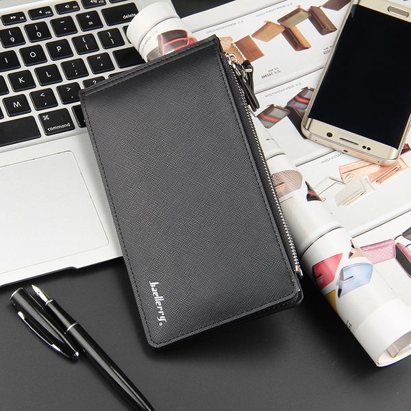 

large capacity 16 slots card holders men leather wallet famous brand bifold money purse fashion male cash coin pocket ship, Red;black