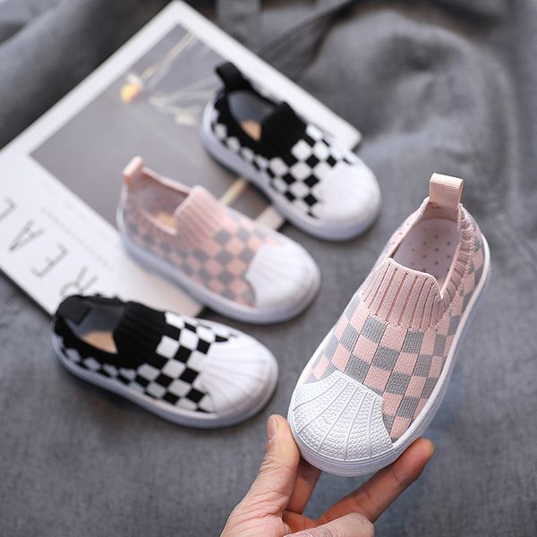 

70% off factory online 2021 new spring children's shoes boys' flying woven single girls' breathable mesh board baby, Black