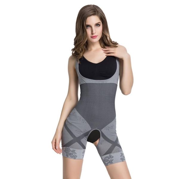 

women's shapers body shaper slim corset slimming suits bodysuit shapewear bamboo charcoal sculpting underwear, Black;white