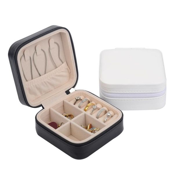 

jewelry pouches, bags pu leather small box travel portable case for ring pendant earring necklace bracelet organizer storage holder boxes, Pink;blue