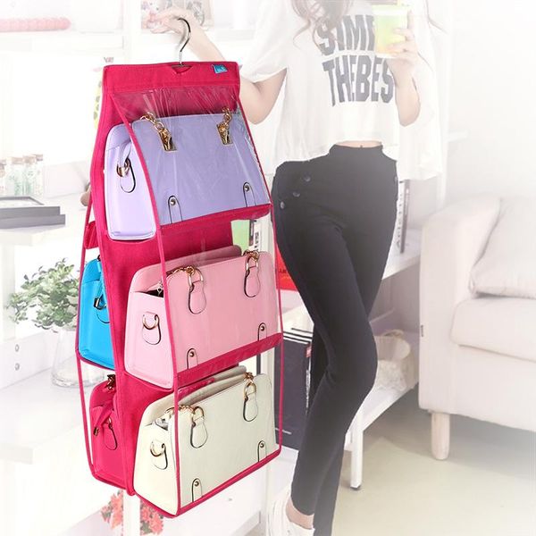 

storage bags 6 pockets hanging bag purse handbag tote organizer closet rack hangers