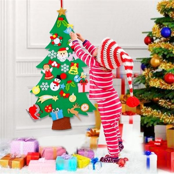 3D DIY войлочная рождественская елка украшения для домашних рождественских украшений Рождественский подарок для детей Cristmas Noel с новым годом 2021 201019