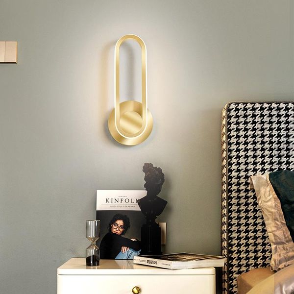 

wall lamp modern led lights gold frame for bedside loft corridor villa sofa background indoor decorative sconce 5-10 square meter