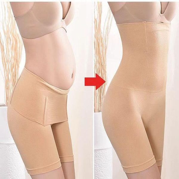 

women's shapers spanx body shaper plus size women shapewear panties high-waisted boxer shorts cotton waist slimming underwear, Black;white