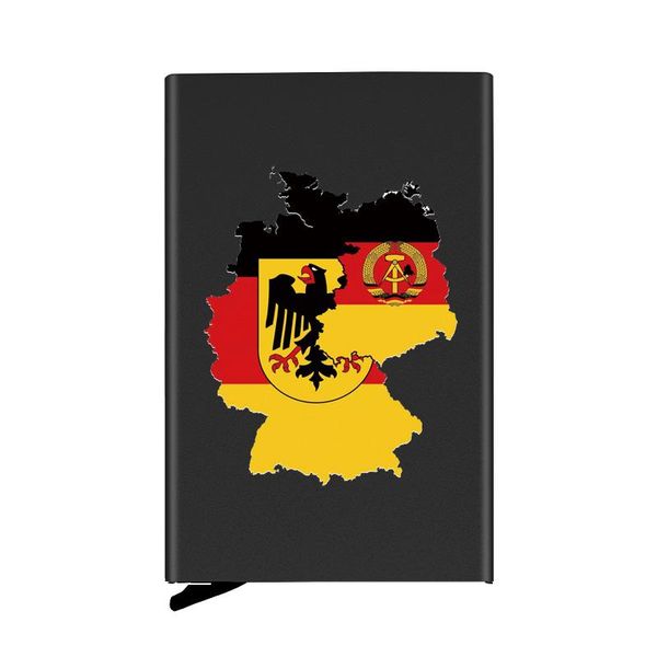 

card holders germany map state emblem fully automatic men anti metal masonic holder wallet women aluminum case, Brown;gray
