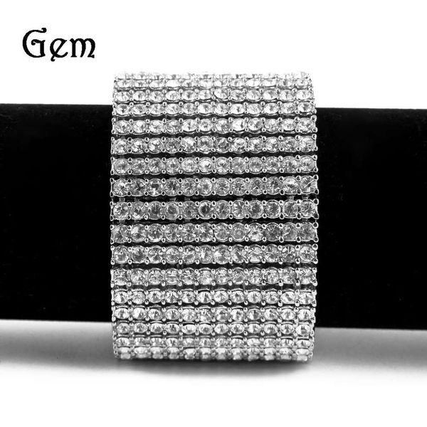 

hip hop 12 row bracelet men's bracelet, Silver