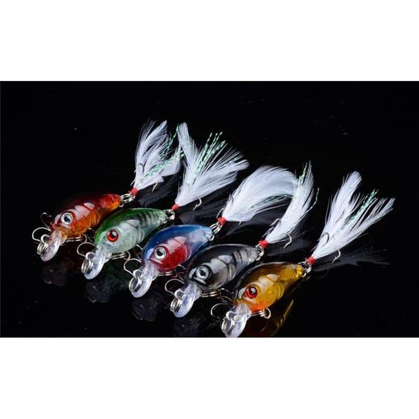 

abs plastic freshwater fiahing crank bait 4g 4.5cm mini minnow lure 8# treble h jllwci sport77777