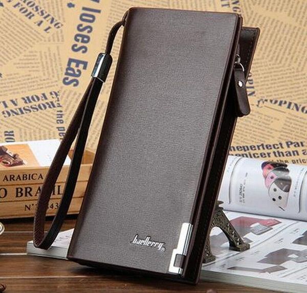 

wallets men classic long style wallet card holder male purse quality zipper large capacity big for, Red;black