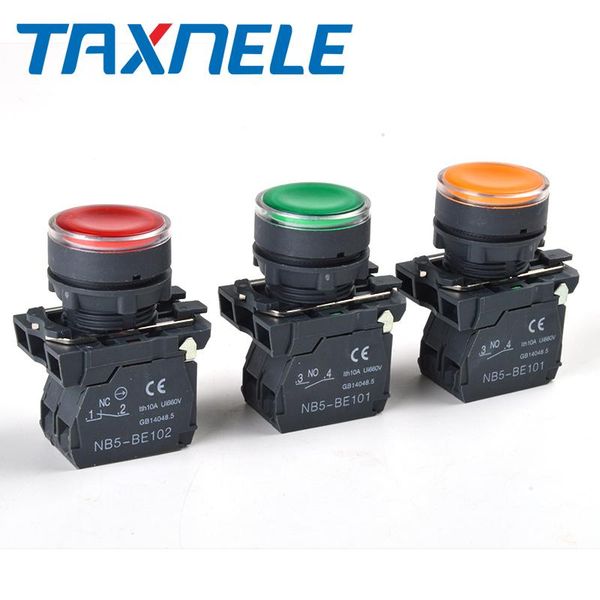 

smart home control 22mm waterproof illuminated push button switch momentary with integral led nb5 xb5 aw33b1c spring return