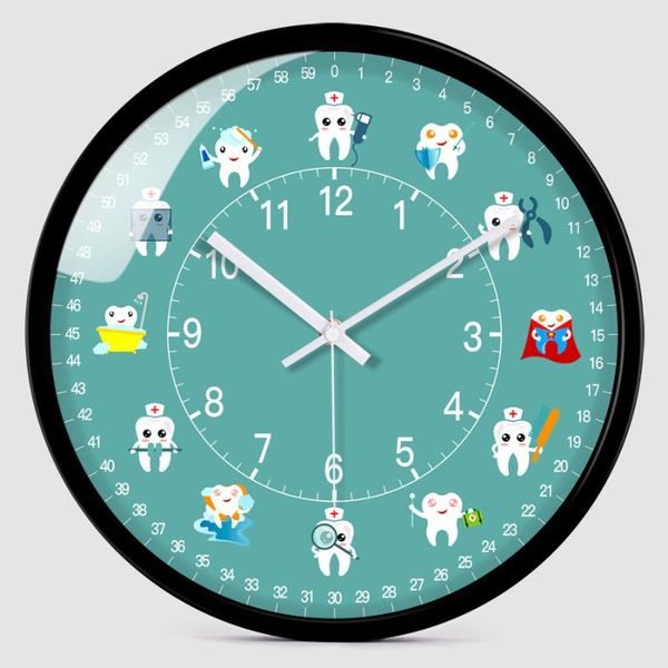 

wall clocks cute hang up on children's dental clinic clock kindergarten kid's room little tooth indoor silent