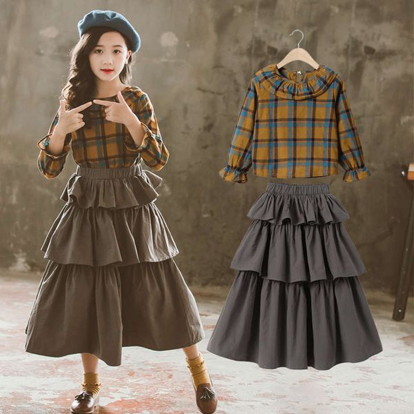 

girls' new spring suit 2021 children's cake skirt, White