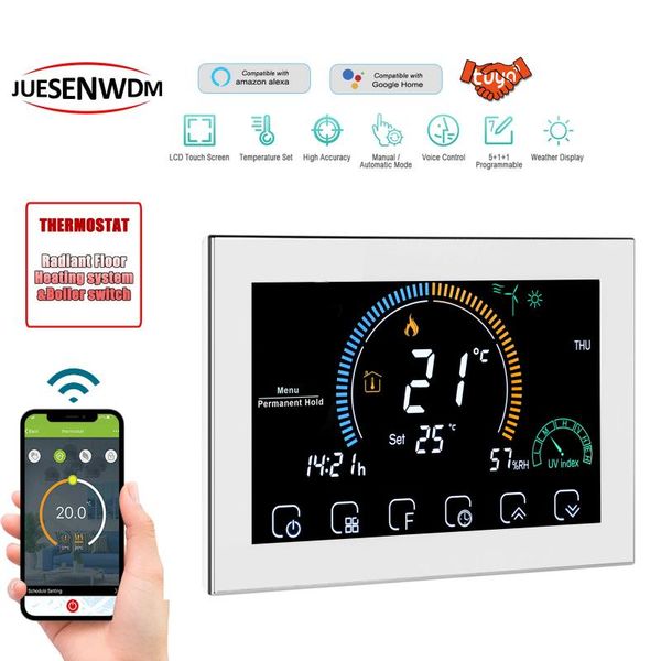 

smart home control multifunctional city weather monitoring greenhouse thermostat tuya wifi for electrical floor heating,water heating system